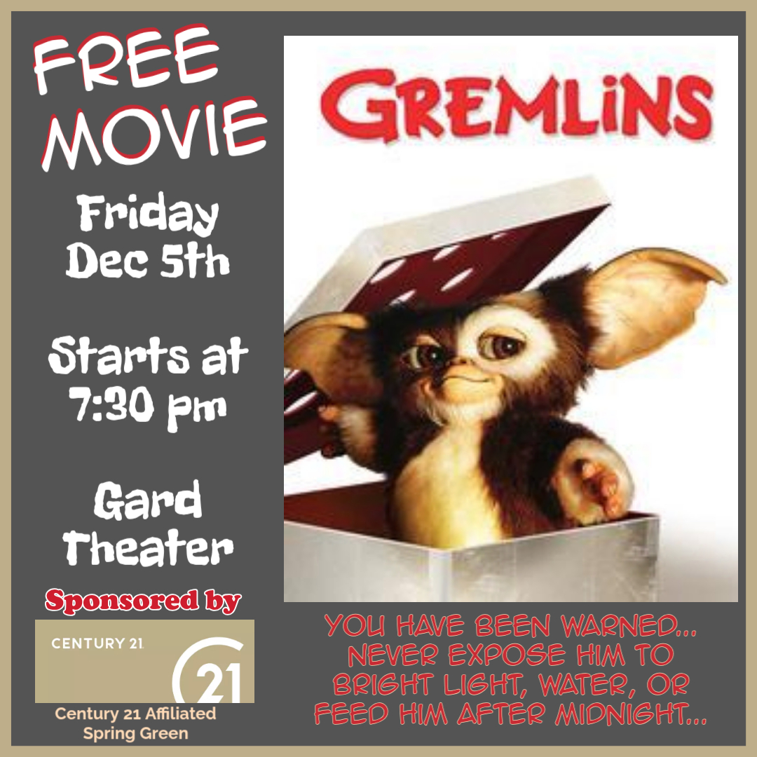 Gremlins Movie at Gard Theater flyer image